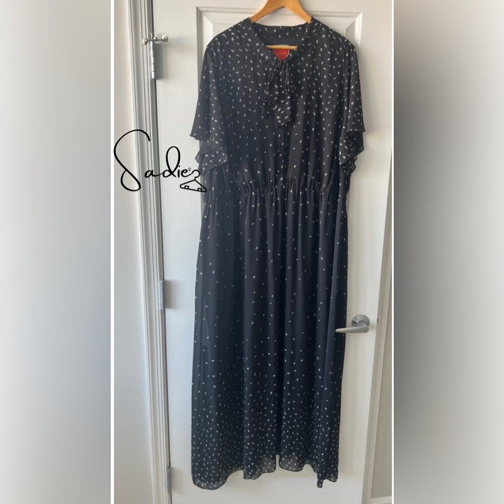 ModCloth Black Dress with White Feathers